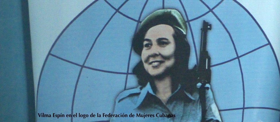 Vilma Espín en logo Federación Mujeres Cubanas