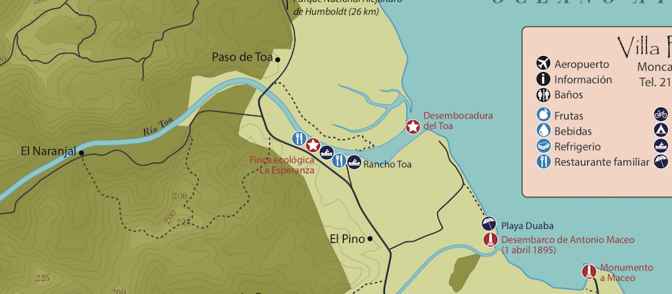 Cycling map • Carte cyclable • Villa Paradiso • Baracoa Cuba